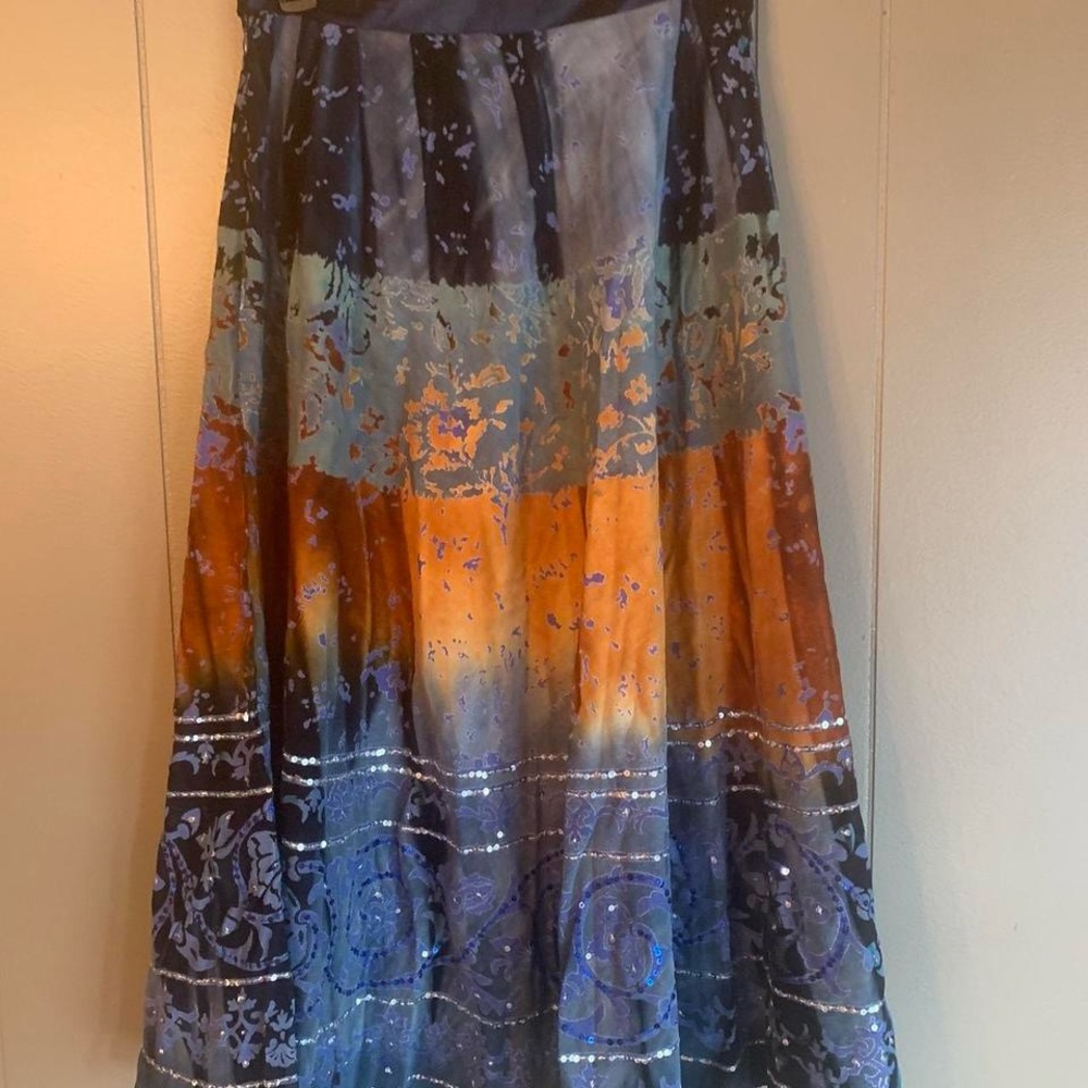 Chaudry KC Blue and Orange Maxi Skirt - Picture 5 of 6